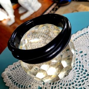 Black heavy celluloid swirl bangle